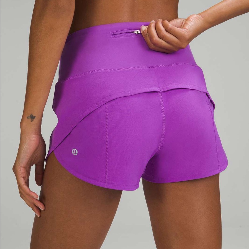 LULULEMON - High rise, 2.5 inch speed up’s. MOONLIGHT MAGENTA